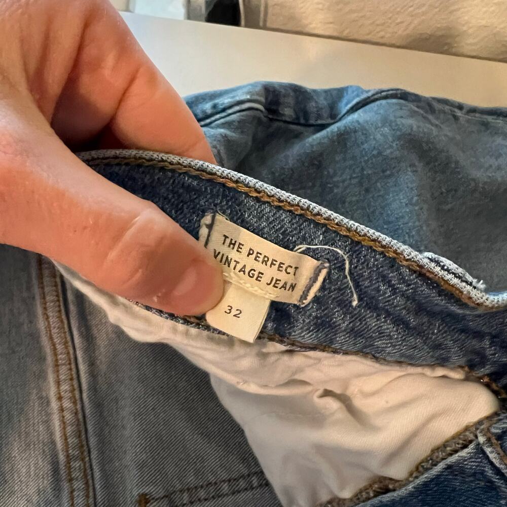 Madewell Perfect Vintage Distressed Cropped Ankle High Rise Jeans Size 32 - Picture 7 of 15